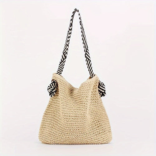 Handwoven Contrast Tote