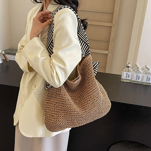 Handwoven Contrast Tote