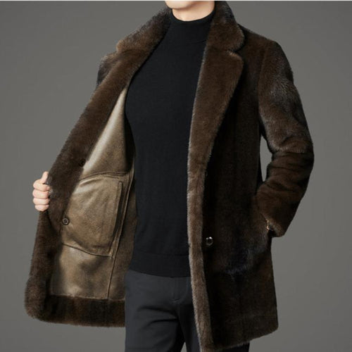 Sleek Fur Overcoat