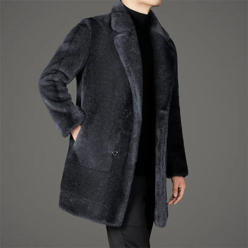 Sleek Fur Overcoat
