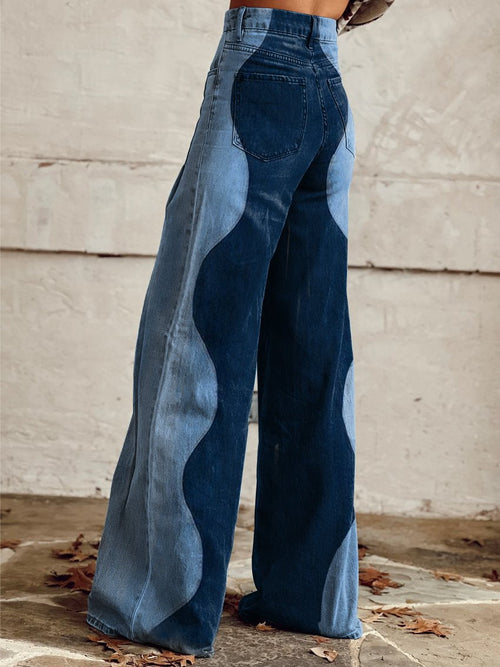 Ripple-Wash Vintage Flared Pants