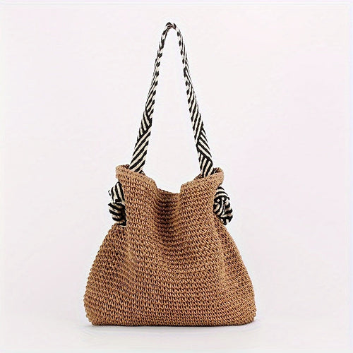 Handwoven Contrast Tote