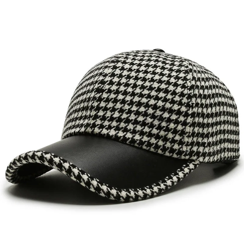Houndstooth Leather Fedora