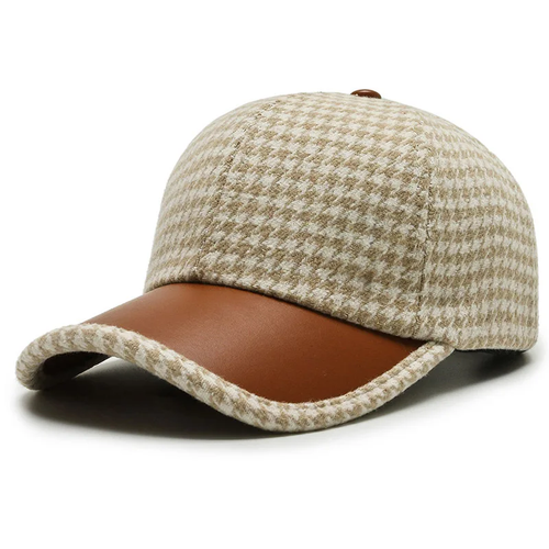 Houndstooth Leather Fedora