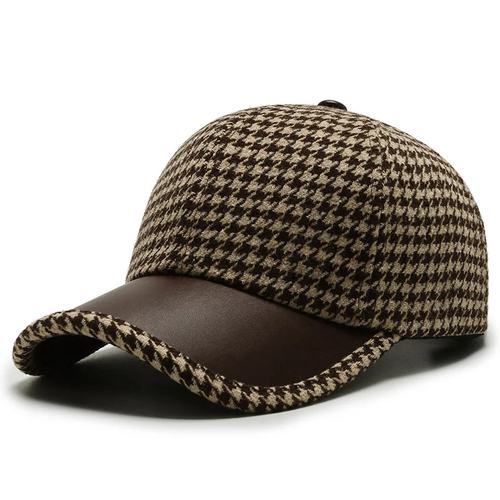 Houndstooth Leather Fedora