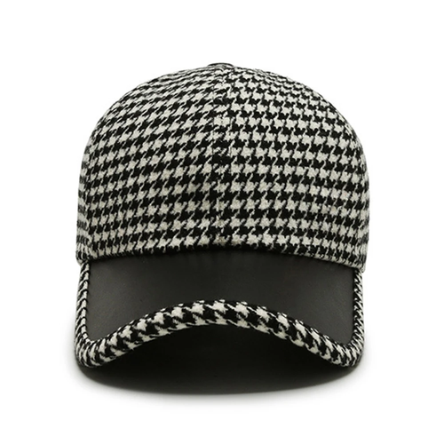 Houndstooth Leather Fedora