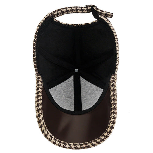 Houndstooth Leather Fedora