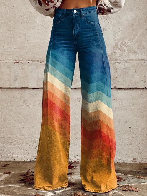 Radiant Chevron Vintage Flared Pants