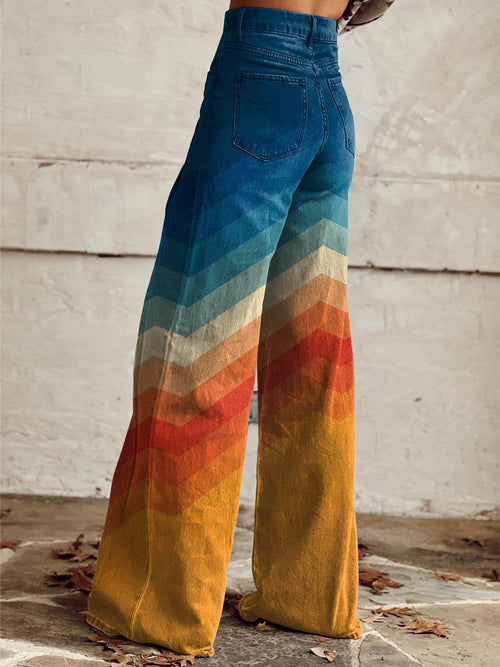 Radiant Chevron Vintage Flared Pants